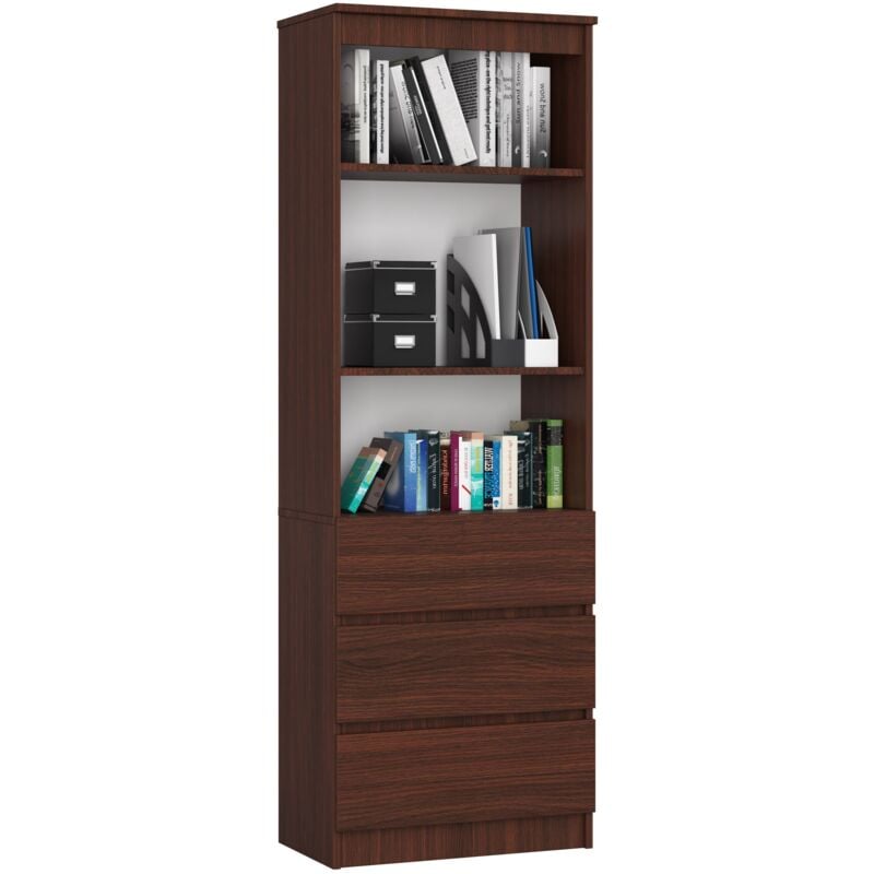 foto del prodotto akord libreria r60 weng 60 cm 3 cassetti 60x35x180 cm