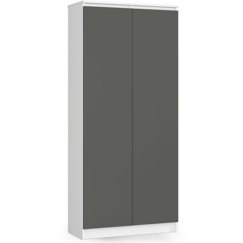 foto del prodotto akord libreria r80 bianco, grigio grafite 80 cm 2 ante 80x35x180 cm