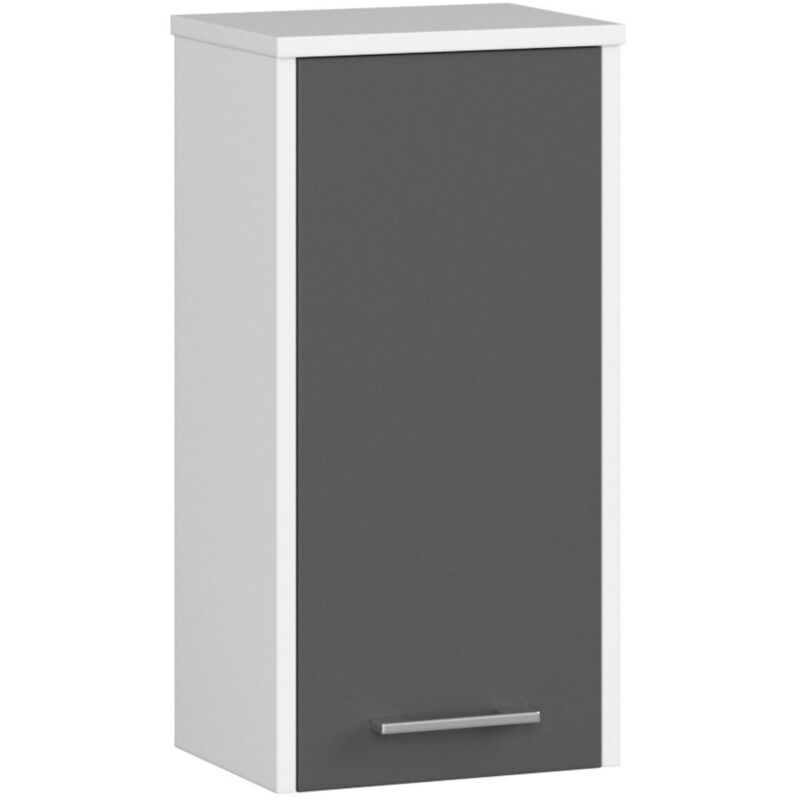 foto del prodotto akord mobile bagno sospeso fin bianca 30 cm 1 anta inserto frontale grigio grafite 30x22,5x60 cm