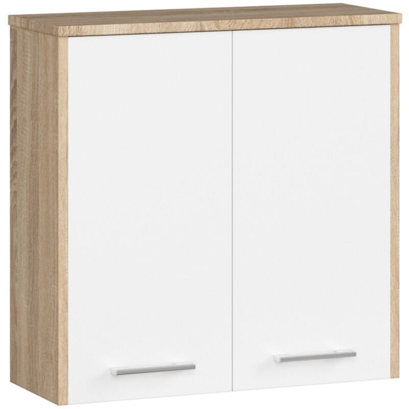 foto del prodotto akord mobile bagno sospeso fin sonoma quercia 60 cm 2 ante inserto frontale bianco 60x22,5x60 cm