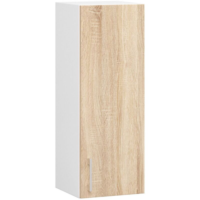 foto del prodotto akord mobile da cucina pensile sistema lima bianco 30 cm 1 anta inserto frontale sonoma quercia 30x30,5x72 cm