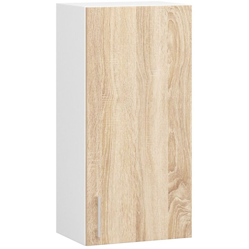 foto del prodotto akord mobile da cucina pensile sistema lima bianco 40 cm 1 anta inserto frontale sonoma quercia 40x30,5x72 cm