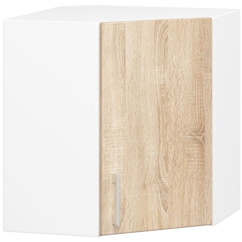 foto del prodotto akord mobile da cucina pensile sistema lima bianco 60 cm 1 anta inserto frontale sonoma quercia 60x30,5x58 cm