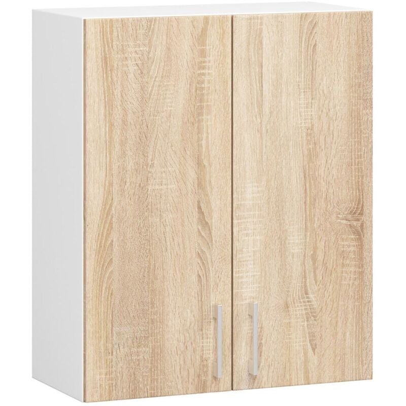 foto del prodotto akord mobile da cucina pensile sistema lima bianco 60 cm 2 ante inserto frontale sonoma quercia 60x30,5x72 cm