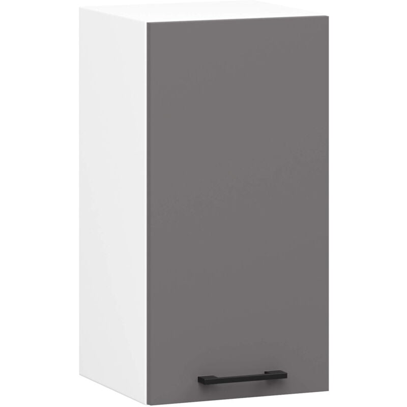 foto del prodotto akord mobile da cucina pensile sistema oliwia bianco 30 cm 1 anta inserto frontale grigio grafite 30x30x72 cm
