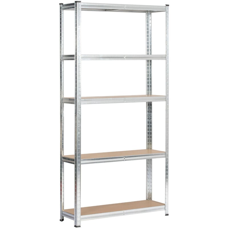 foto del prodotto akord scaffale garage in metallo acciaio zincato 5 ripiani in colore legno per carichi fino a 875kg 90x30x180 cm