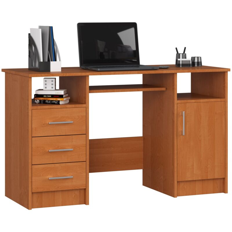 foto del prodotto akord scrivania ana ontano 124 cm 1 anta 3 cassetti 124x52x74 cm