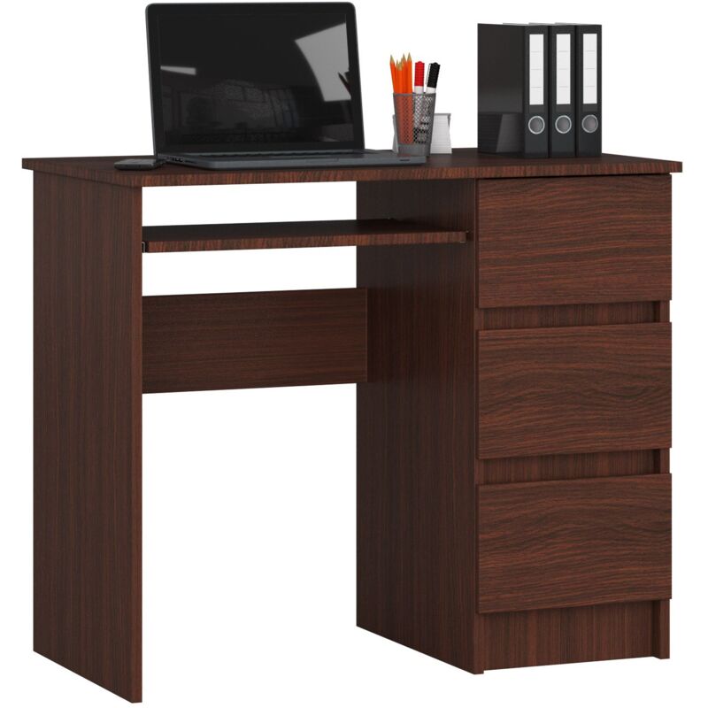 foto del prodotto akord scrivania per computer a6 weng 90 cm 3 cassetti 90x50x77 cm modello a destra