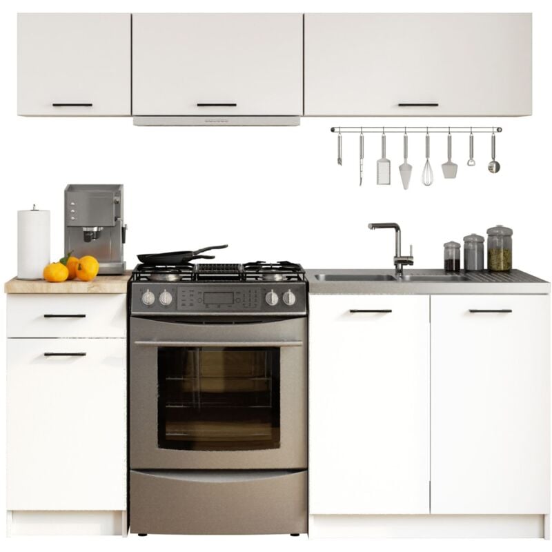 foto del prodotto akord set di mobili da cucina oliwia g1 180 cm bianco 180 cm 6 ante 1 cassetto 180x46x174 cm