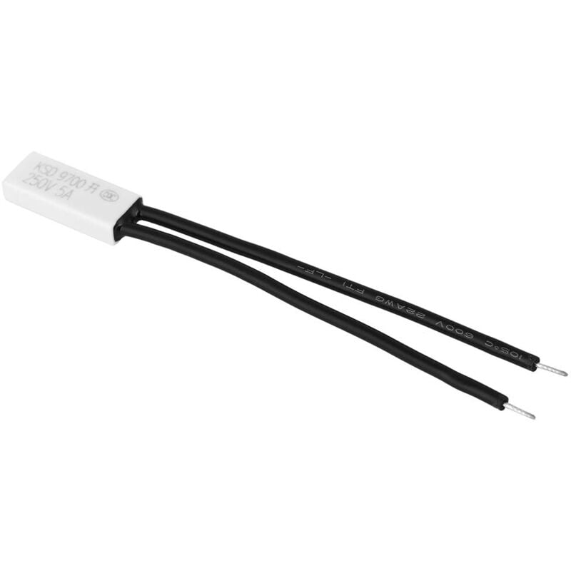 foto del prodotto akozon 10 pezzi ksd9700 interruttore di controllo della temperatura normalmente aperto 250 v 5 a con sonda in plastica protettore termico