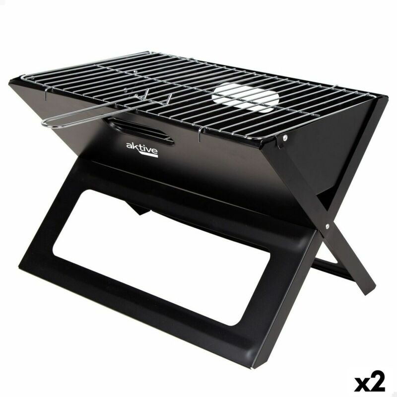 foto del prodotto aktive barbecue portatile nero acciaio ferro 45 x 30 x 29 cm