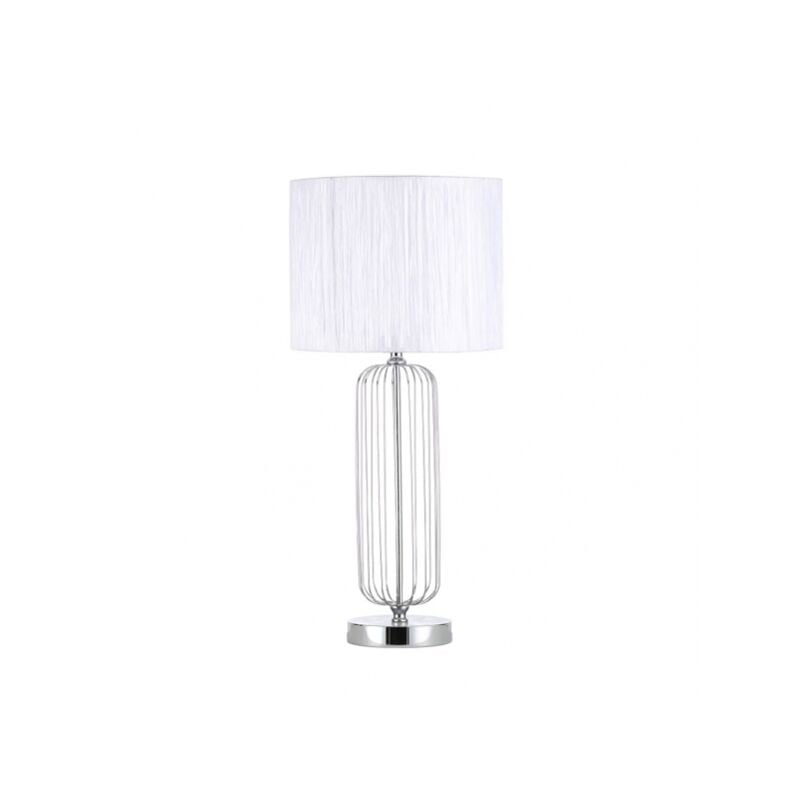 foto del prodotto akunadecor lampada da tavolo mansonia 1xe27 cromo c pantalone bianco 66x30x30 cm