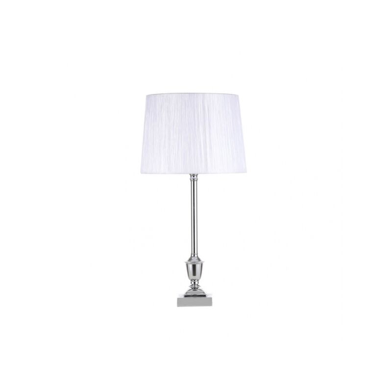 foto del prodotto akunadecor - lampada da tavolo rovere 1xe27 cromo c/pantalone bianco 60,5x30x30 cm