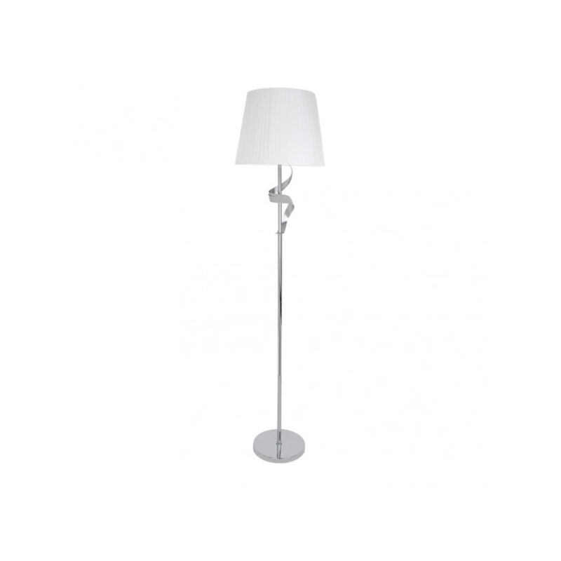 foto del prodotto akunadecor lampada da terra della serie baeza con schermo bianco cromato
