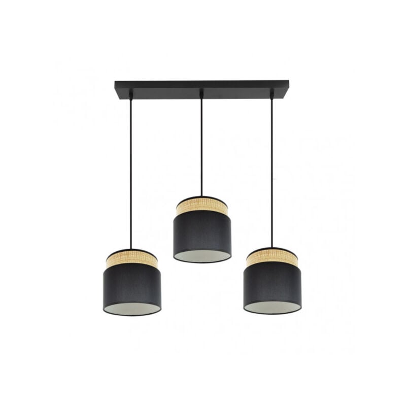 foto del prodotto akunadecor lampada lineare modello kandy 3 luci naturale nero - fabrilamp