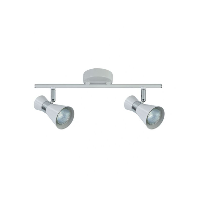 foto del prodotto akunadecor striscia da bagno a 2 luci maximo, bianco cromo