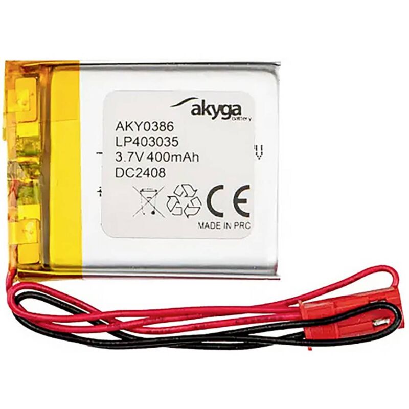 foto del prodotto akyga pacco batteria x batteria ricaricabile speciale lp403035 lipo 3.7 v 400 mah