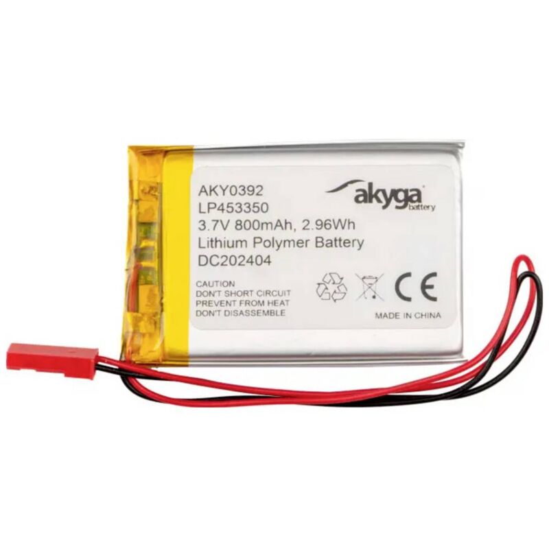 foto del prodotto akyga pacco batteria x batteria ricaricabile speciale lp453350 lipo 3.7 v 800 mah
