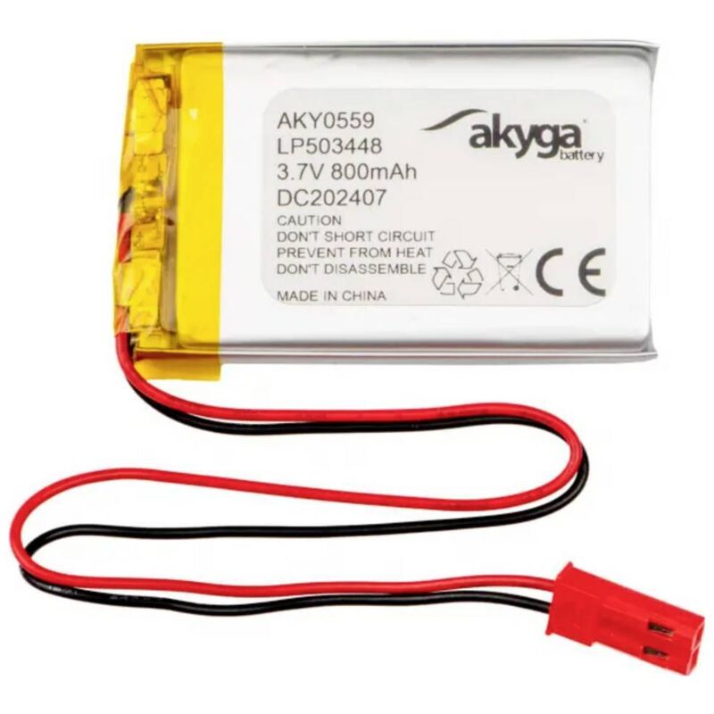 foto del prodotto akyga pacco batteria x batteria ricaricabile speciale lp503448 lipo 3.7 v 800 mah