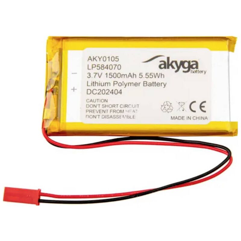 foto del prodotto akyga pacco batteria x batteria ricaricabile speciale lp584070 lipo 3.7 v 1500 mah