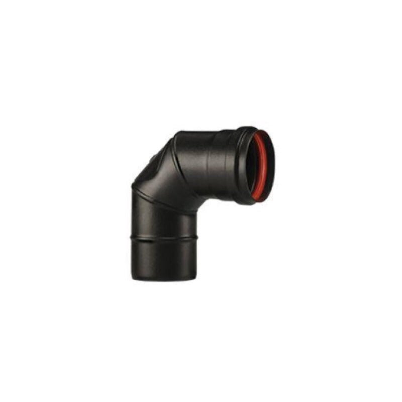foto del prodotto ala curva gomito 90 per canna fumaria stufa a pellet 8cm