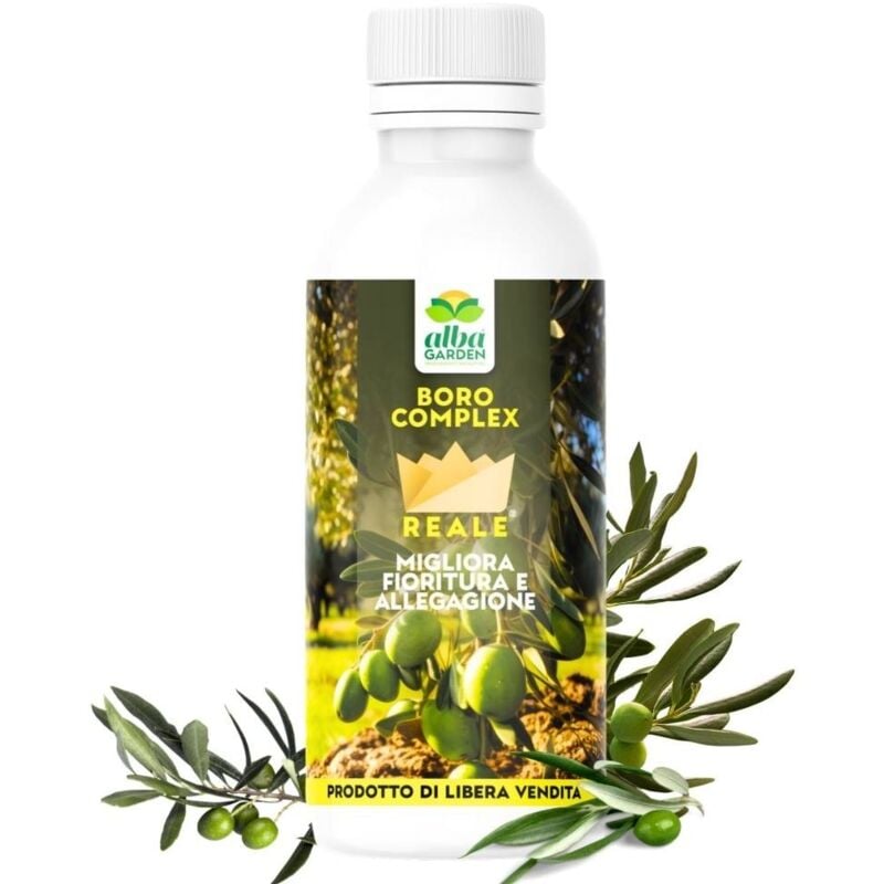 foto del prodotto albagarden boro concime liquido previene carenze, applicazione fogliare nutriente per allegagione fioritura olivo vite orto cereali x 1 kg