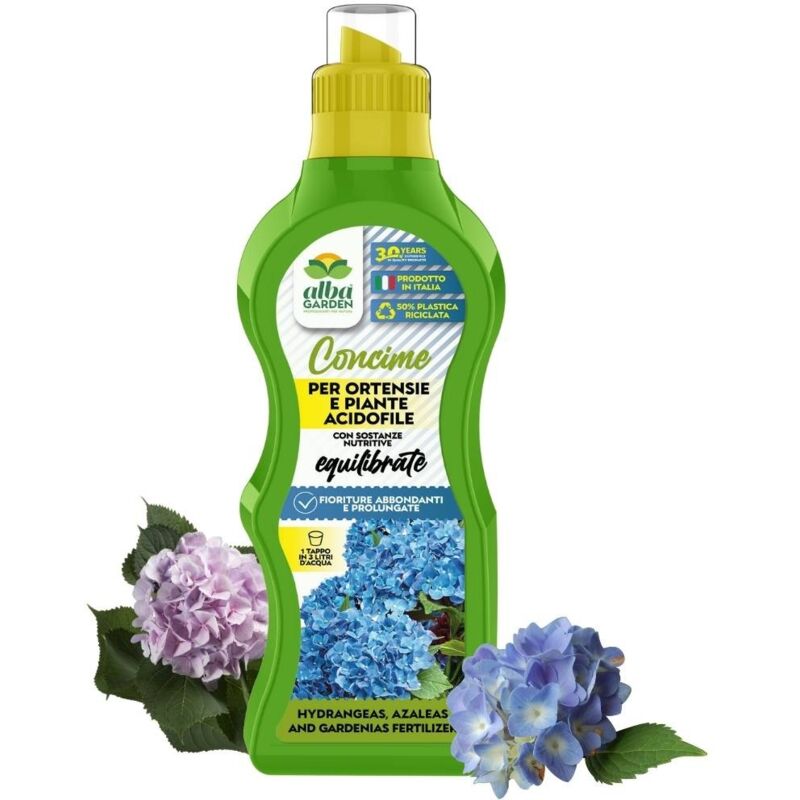foto del prodotto albagarden concime naturale biologico, per ortensie e piante acidofile fertilizzante liquido concentrato per abbondanti fioriture x 1 kg