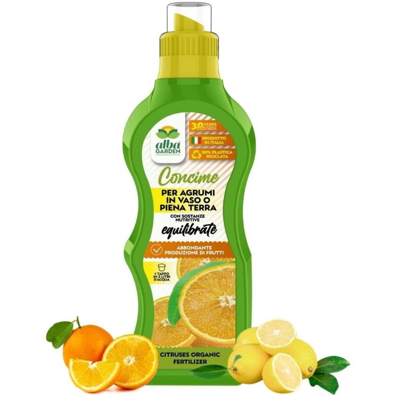 foto del prodotto albagarden concime per agrumi naturale biologico, liquido concentrato nutriente crescita e sviluppo per arancio limone mandarino x 1 kg