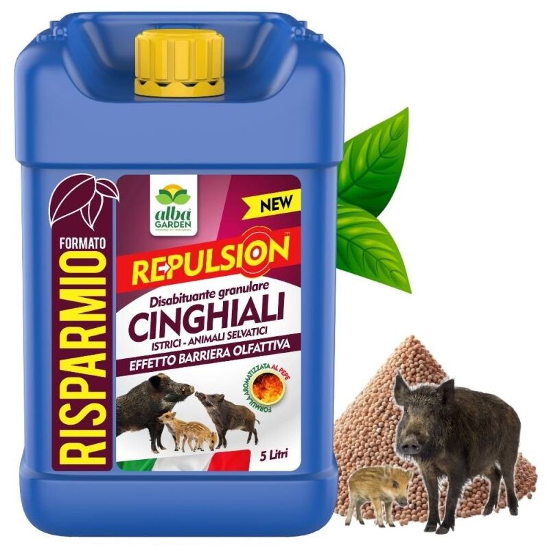 foto del prodotto albagarden disabituante repellente cinghiali granulare barriera olfattiva naturale per allontanare animali selvatici molesti x 5 lt