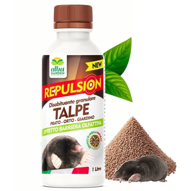 foto del prodotto albagarden disabituante repellente talpe granulare barriera olfattiva naturale per allontanare animali selvatici talpe arvicole x 1 lt