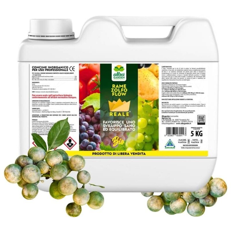 foto del prodotto albagarden rame zolfo flow concime liquido professionale orticole fragola vite olivo formulazione flowable x 1 kg