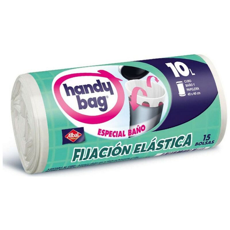 foto del prodotto albal - handy bag sacco per spazzatura ' ' per bagno 45x45 cm in materiale riciclato bianco (10 l) (sacchetto da 18 unità)