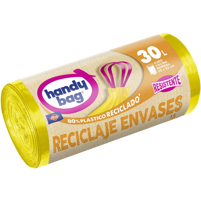 foto del prodotto albal sacchetto della spazzatura handy bag giallo 30l 55x6015 unit confezioni speciali