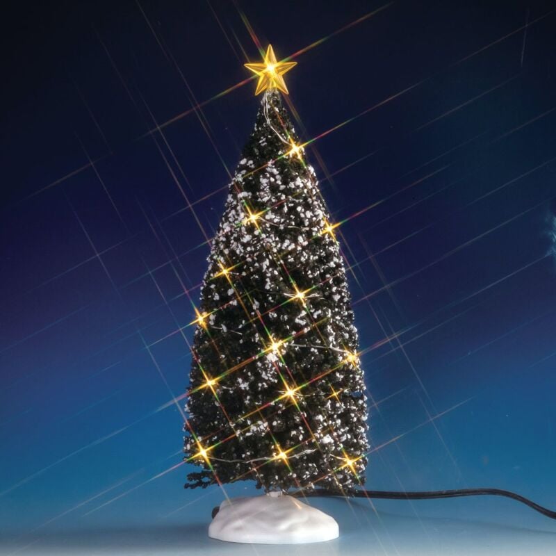 foto del prodotto alberello di natale evergreen per interno h25,5 con luci illuminato villaggio natalizio luce multicolore