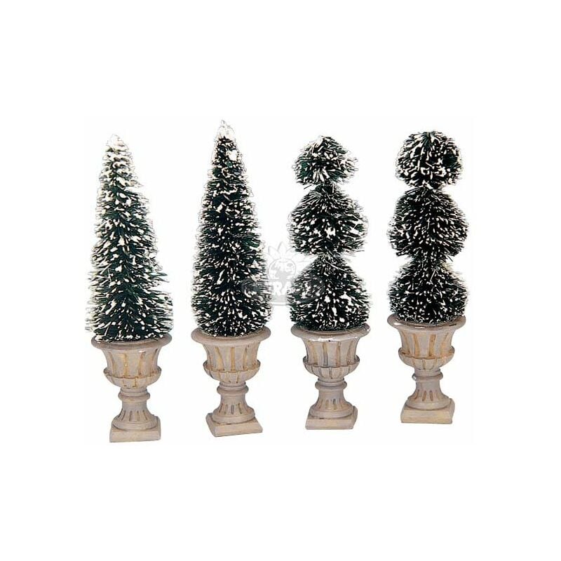 foto del prodotto alberi di natale a forma di cono, accessori per villaggio di natale, set di 4 pezzi