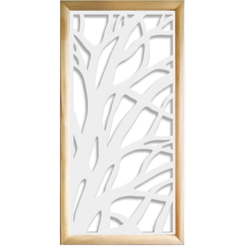 foto del prodotto alberi moduli decorativi in legno e pvc colore bianco misura 47x94 cm
