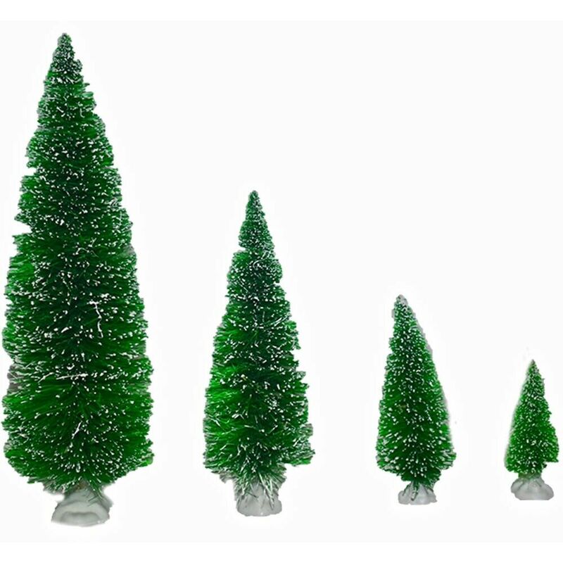 foto del prodotto alberi per presepe verde innevato set accessori nativita decorazioni natalizie ornamento capanna grotta di natale misura 2 alberi da 22 cm