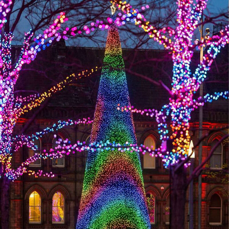 foto del prodotto albero a cono luminoso twinkly light tree a led rgb decorazione natalizia 400 cm
