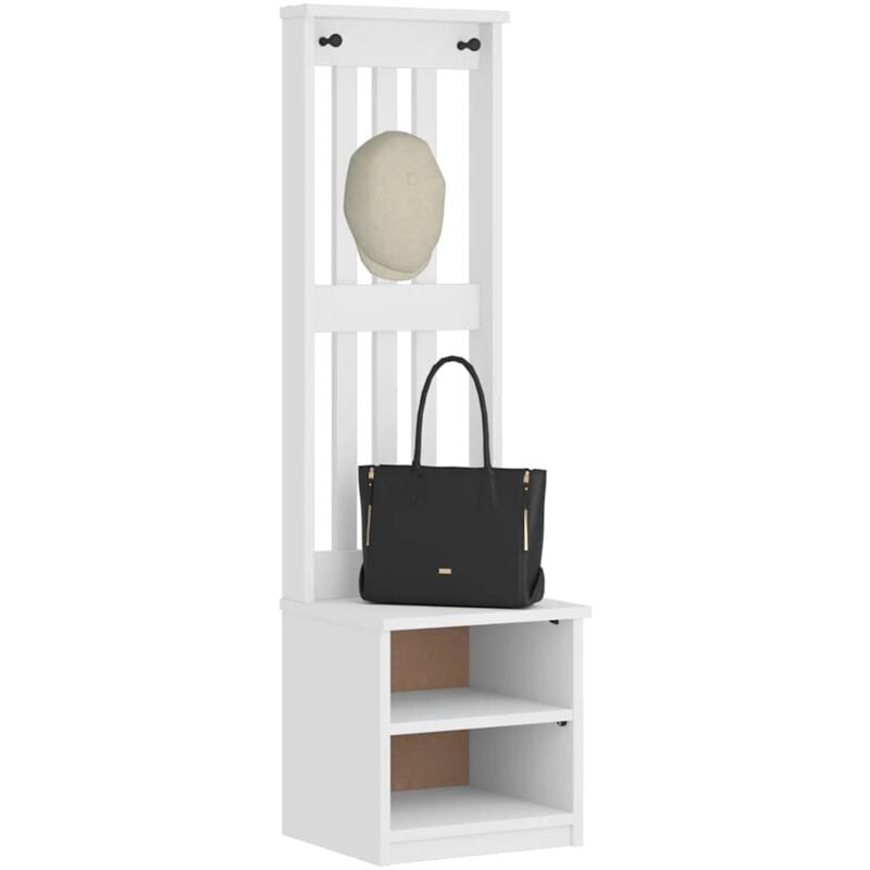 foto del prodotto albero da ingresso sandnes bianco 45x40x159,5 cm legno di pino vidaxl