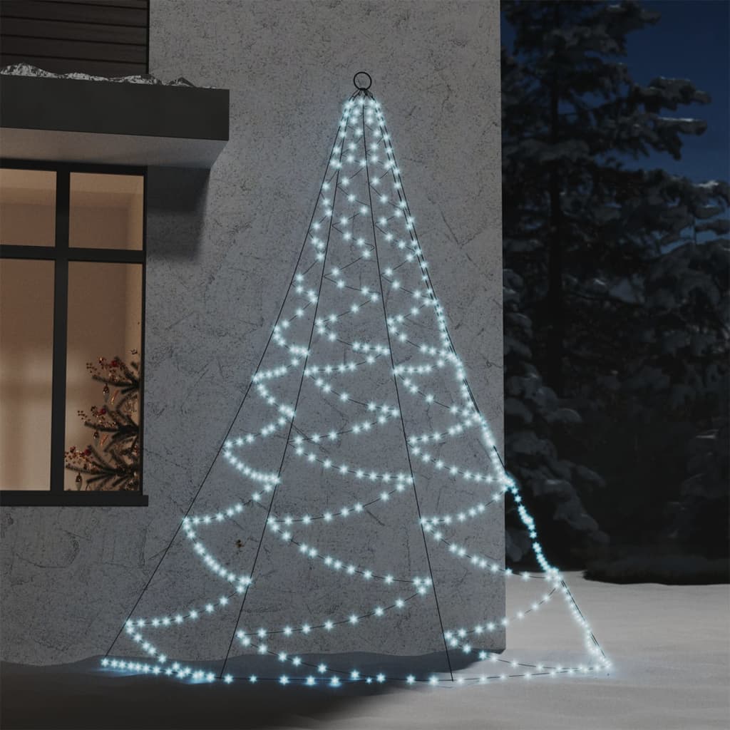 foto del prodotto albero da parete con gancio metallico 260 led bianco freddo 3 m