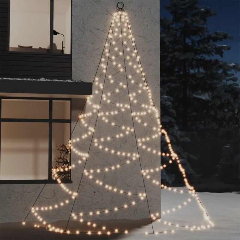 foto del prodotto albero da parete con gancio metallico 720 led bianco caldo 5 m vidaxl