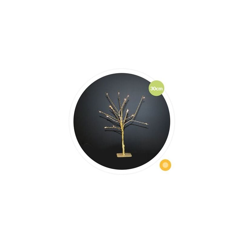 foto del prodotto albero decorativo cumia led 30cm 2xaa dorato