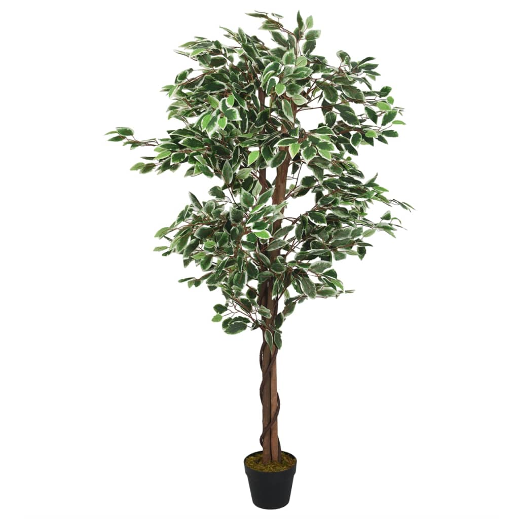 foto del prodotto albero di ficus artificiale 630 foglie 120 cm verde