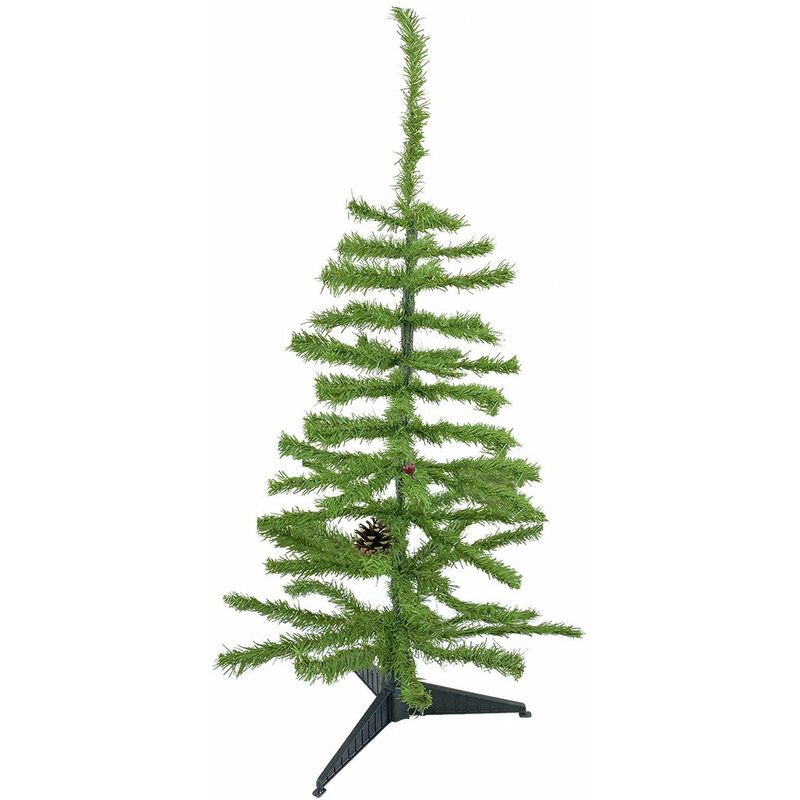 foto del prodotto albero di natale 70h cm rami pieghevoli e pigne abete artificiale in pvc