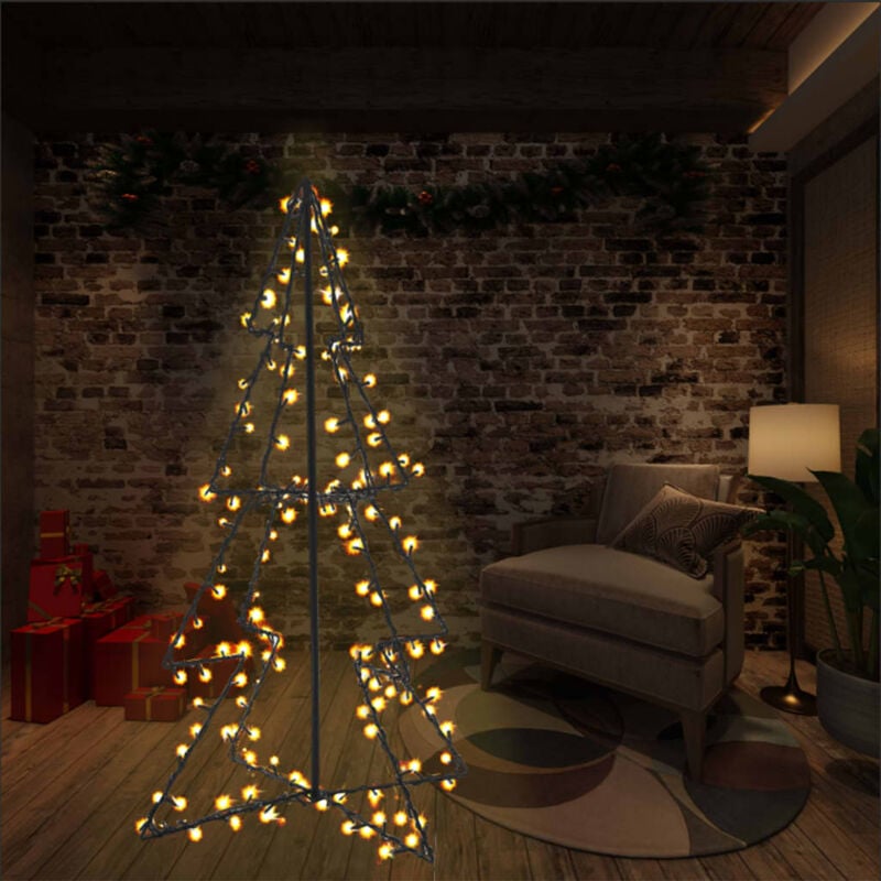 foto del prodotto albero di natale a cono 160 led per interni esterni 78x120 cm - vidaxl
