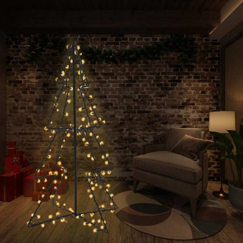 foto del prodotto albero di natale a cono 240 led per interni esterni 115x150 cm vidaxl