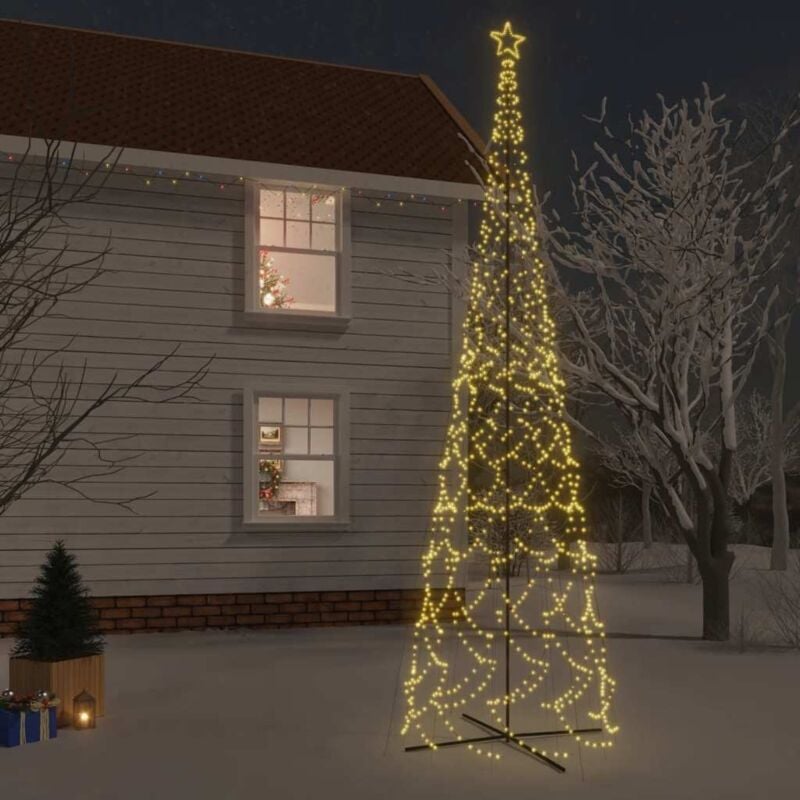 foto del prodotto albero di natale a cono bianco caldo 3000 led 230x800 cm vidaxl