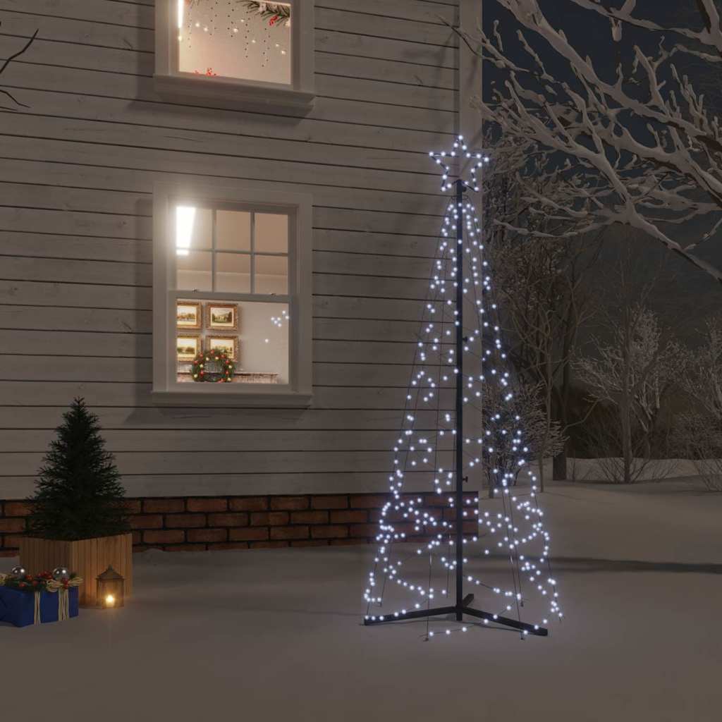 foto del prodotto albero di natale a cono bianco freddo 200 led 70x180 cm cod mxl 15880