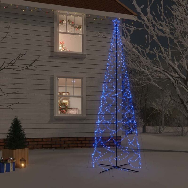 foto del prodotto albero di natale a cono blu 1400 led 160x500 cm vidaxl