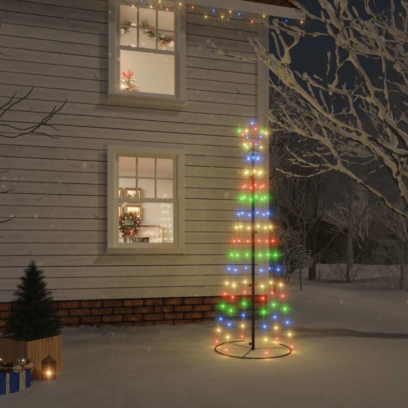 foto del prodotto albero di natale a cono colorato 108 led 70x180 cm vidaxl